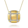 Gabriel & Co. 18K Yellow Gold Diamond Pendant Necklace