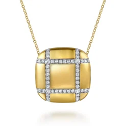 Gabriel & Co. 18K Yellow Gold Diamond Pendant Necklace