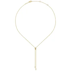 Discount Gabriel & Co. 14K Yellow Gold Diamond Pyramid Y Knot Necklace