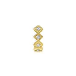 Clearance Gabriel & Co. 14K Yellow Gold Diamond Rhombus Pattern Single Cuff Earring