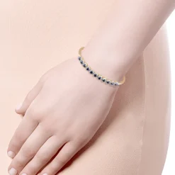 Outlet Gabriel & Co. 14K Yellow Gold Diamond Sapphire Bangle