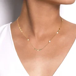 Sale Gabriel & Co. 14K Yellow Gold Diamond Shaped Disc Station Necklace