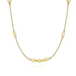 Sale Gabriel & Co. 14K Yellow Gold Diamond Shaped Disc Station Necklace