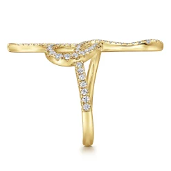 Outlet Gabriel & Co. 14K Yellow Gold Diamond Snake Ladies Ring