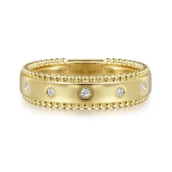 Gabriel & Co. 14K Yellow Gold Diamond Stackable Ring 0.04ct-Bujukan