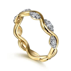 Discount Gabriel & Co. 14K Yellow Gold Diamond Stackable Ring 0.21ct
