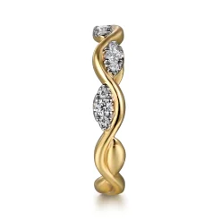 Discount Gabriel & Co. 14K Yellow Gold Diamond Stackable Ring 0.21ct