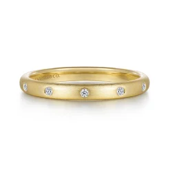 Outlet Gabriel & Co. 14K Yellow Gold Diamond Stackable Ring 0.04ct