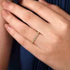 Hot Gabriel & Co. 14K Yellow Gold Diamond Stackable Ring