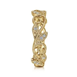 New Gabriel & Co. 14K Yellow Gold Diamond Stackable Ring 0.09ct