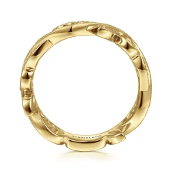 New Gabriel & Co. 14K Yellow Gold Diamond Stackable Ring 0.09ct