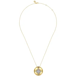 Sale Gabriel & Co. 14K Yellow Gold Diamond Starburst Pendant Necklace