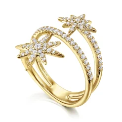 Online Gabriel & Co. 14K Yellow Gold Diamond Starburst Wrap Ladies Ring
