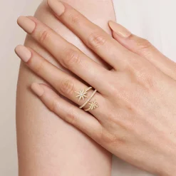 Online Gabriel & Co. 14K Yellow Gold Diamond Starburst Wrap Ladies Ring