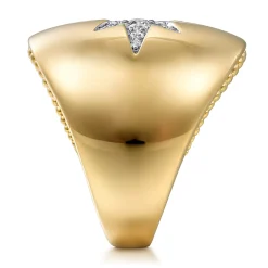 Hot Gabriel & Co. 14K Yellow Gold Diamond Starburst Ladies' Ring