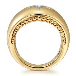 Hot Gabriel & Co. 14K Yellow Gold Diamond Starburst Ladies' Ring