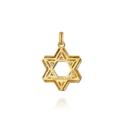 Hot Gabriel & Co. 14K Yellow Gold Diamond Star of David Pendant
