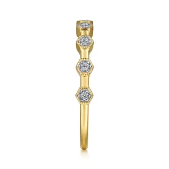 Clearance Gabriel & Co. 14K Yellow Gold Diamond Station Stackable Ring
