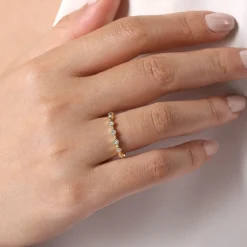 Clearance Gabriel & Co. 14K Yellow Gold Diamond Station Stackable Ring