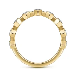 Clearance Gabriel & Co. 14K Yellow Gold Diamond Station Stackable Ring