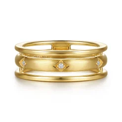 Online Gabriel & Co. 14K Yellow Gold Diamond Station Easy Stackable Ring