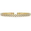 New Gabriel & Co. 14K Yellow Gold Diamond Station Open Bangle