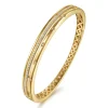 New Gabriel & Co. 14K Yellow Gold Diamond Station Closed Bangle Bracelet