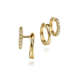Hot Gabriel & Co. 14K Yellow Gold Diamond Stuggies Earrings
