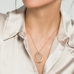 New Gabriel & Co. 14K Yellow Gold Diamond Swirl Pendant Necklace