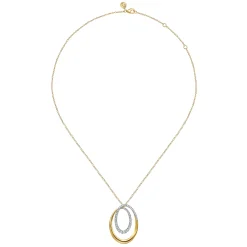 New Gabriel & Co. 14K Yellow Gold Diamond Swirl Pendant Necklace