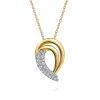 Best Gabriel & Co. 14K Yellow Gold Diamond Swirl Pendant Necklace