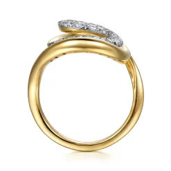Clearance Gabriel & Co. 14K Yellow Gold Diamond Swirl Ring