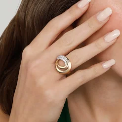 Clearance Gabriel & Co. 14K Yellow Gold Diamond Swirl Ring