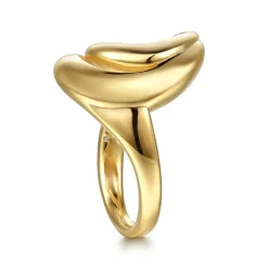 Clearance Gabriel & Co. 14K Yellow Gold Diamond Swirl Ring