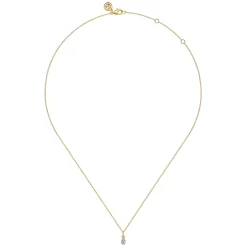 Outlet Gabriel & Co. 14K Yellow Gold Diamond Teardrop Pendant Necklace-Bujukan