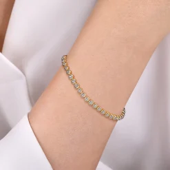 Hot Gabriel & Co. 14K Yellow Gold Diamond Tennis Bracelet