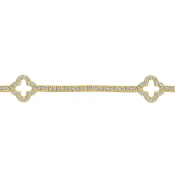 Online Gabriel & Co. 14K Yellow Gold Diamond Tennis Bracelet with Clover Stations
