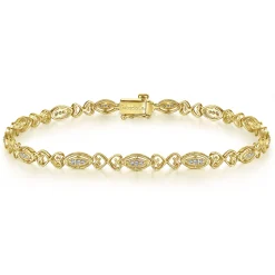 Outlet Gabriel & Co. 14K Yellow Gold Diamond Tennis Bracelet