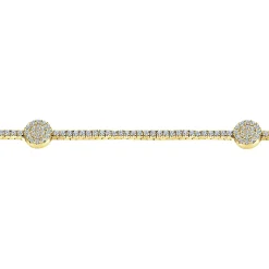 Clearance Gabriel & Co. 14K Yellow Gold Diamond Tennis Bracelet with Round Cluster Stations