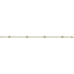 Clearance Gabriel & Co. 14K Yellow Gold Diamond Tennis Bracelet with Round Cluster Stations