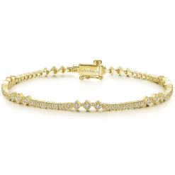 Best Gabriel & Co. 14K Yellow Gold Diamond Tennis Bracelet