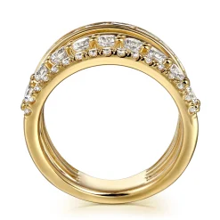 Hot Gabriel & Co. 14K Yellow Gold Diamond Wide Band Easy Stackable Ring