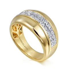 Online Gabriel & Co. 14K Yellow Gold Diamond Wide Band Ring