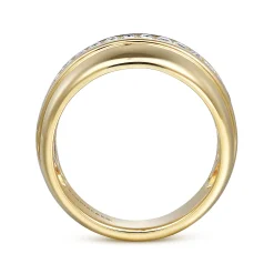 Online Gabriel & Co. 14K Yellow Gold Diamond Wide Band Ring