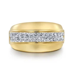 Online Gabriel & Co. 14K Yellow Gold Diamond Wide Band Ring