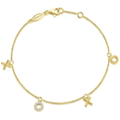 Gabriel & Co. 14K Yellow Gold Diamond XOXO Bracelet