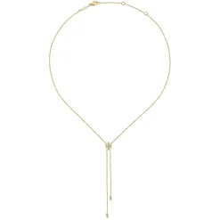Gabriel & Co. 14K Yellow Gold Diamond Y Knot Necklace