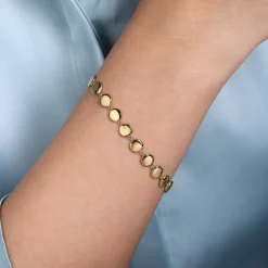 Gabriel & Co. 14K Yellow Gold Disc Station Tennis Bracelet