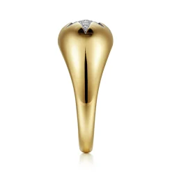New Gabriel & Co. 14K Yellow Gold Domed Diamond Star Ring