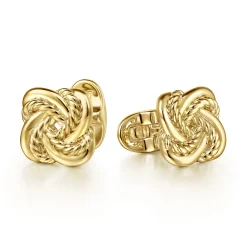 Best Gabriel & Co. 14K Yellow Gold Double Love Knot Cufflinks